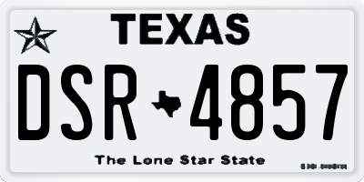 TX license plate DSR4857