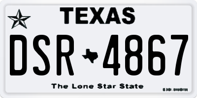 TX license plate DSR4867