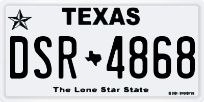 TX license plate DSR4868