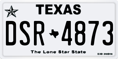 TX license plate DSR4873