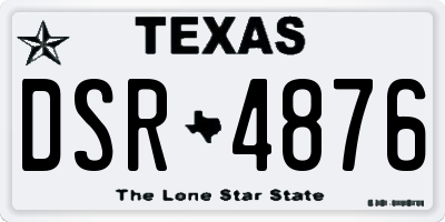 TX license plate DSR4876