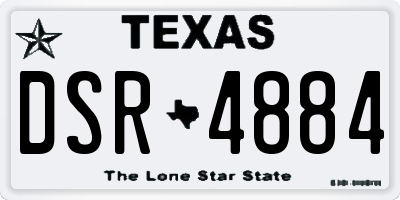 TX license plate DSR4884