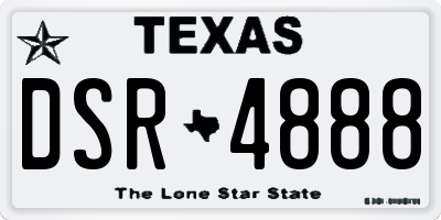TX license plate DSR4888