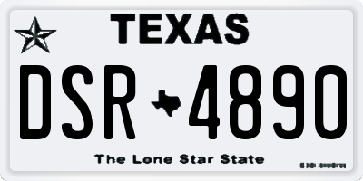 TX license plate DSR4890