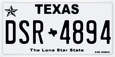 TX license plate DSR4894