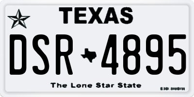 TX license plate DSR4895