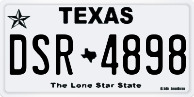 TX license plate DSR4898