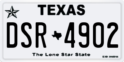 TX license plate DSR4902