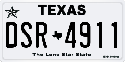 TX license plate DSR4911