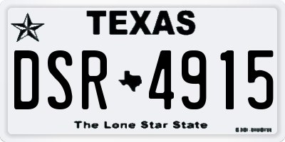 TX license plate DSR4915