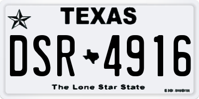 TX license plate DSR4916