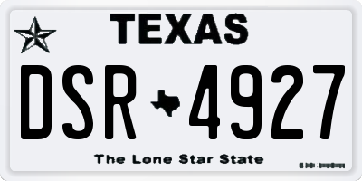 TX license plate DSR4927