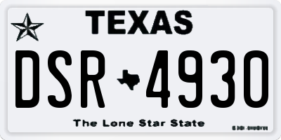 TX license plate DSR4930