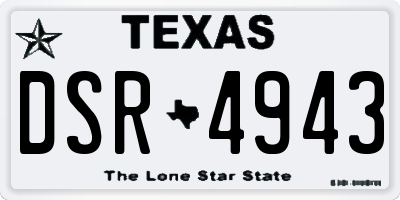 TX license plate DSR4943