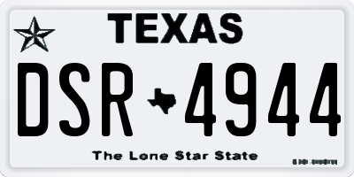 TX license plate DSR4944