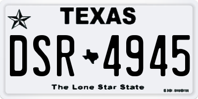 TX license plate DSR4945