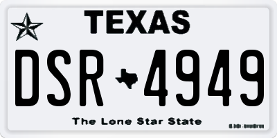 TX license plate DSR4949