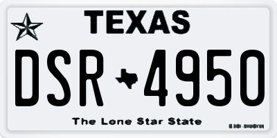 TX license plate DSR4950