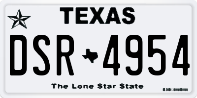TX license plate DSR4954