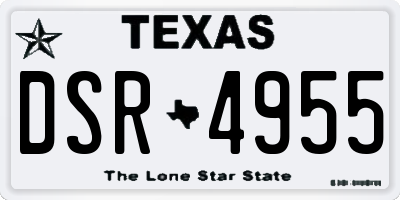 TX license plate DSR4955