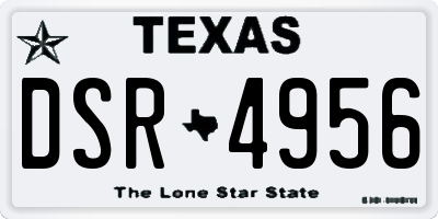 TX license plate DSR4956