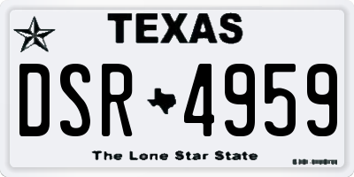 TX license plate DSR4959