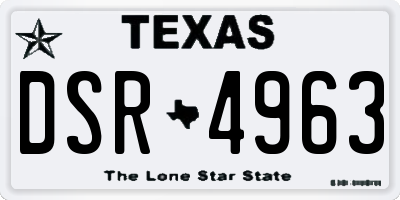 TX license plate DSR4963