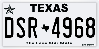 TX license plate DSR4968