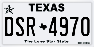 TX license plate DSR4970