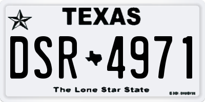 TX license plate DSR4971