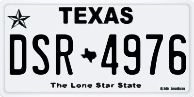 TX license plate DSR4976