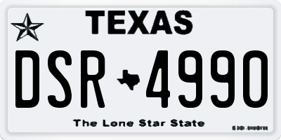 TX license plate DSR4990