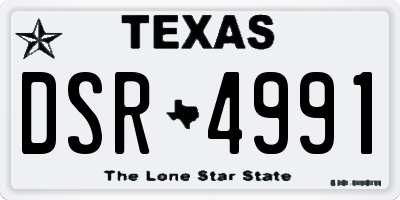 TX license plate DSR4991