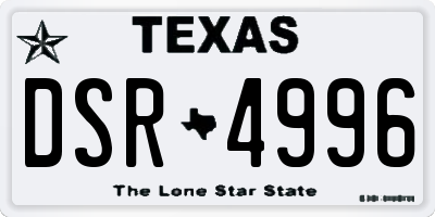 TX license plate DSR4996