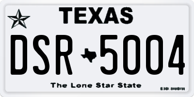TX license plate DSR5004