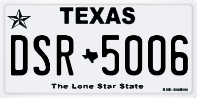 TX license plate DSR5006