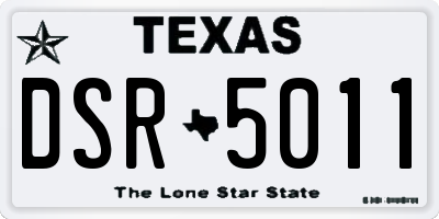 TX license plate DSR5011