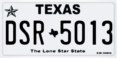 TX license plate DSR5013