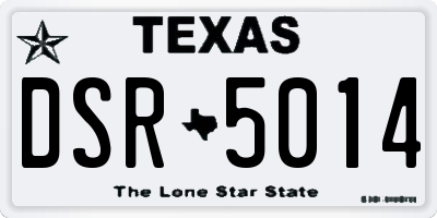 TX license plate DSR5014