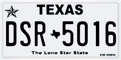 TX license plate DSR5016
