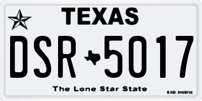 TX license plate DSR5017