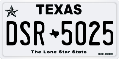 TX license plate DSR5025