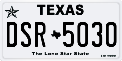TX license plate DSR5030
