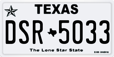TX license plate DSR5033
