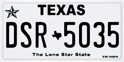 TX license plate DSR5035