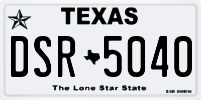 TX license plate DSR5040