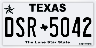 TX license plate DSR5042