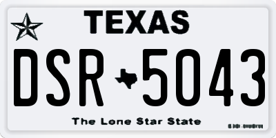 TX license plate DSR5043