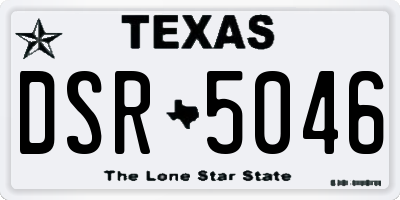 TX license plate DSR5046