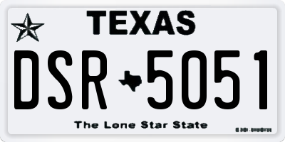 TX license plate DSR5051